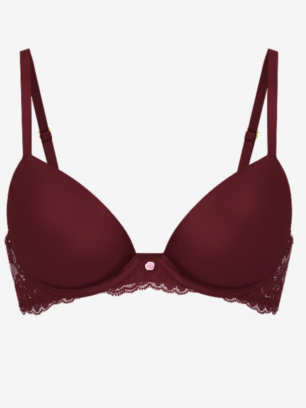 Victoria's Secret Dream Angels Smooth & Lace Push-Up Bra - Burgundy 34C